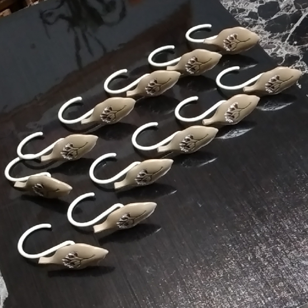 Stylish Beige Shower Curtain Hooks
